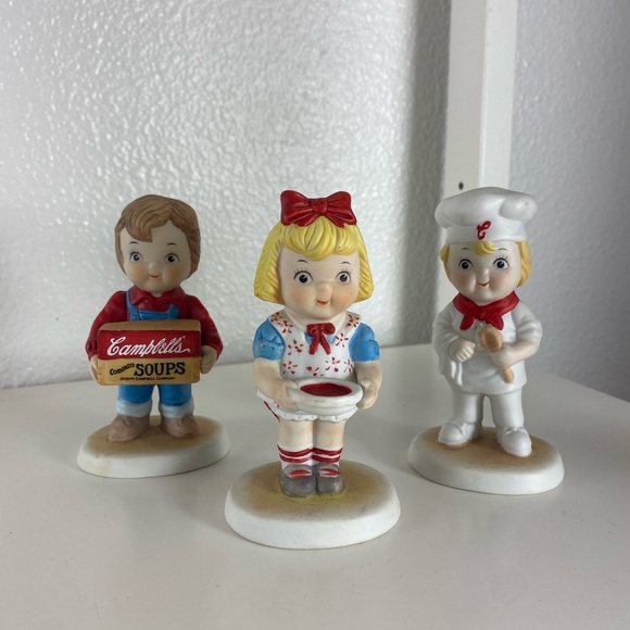 Vintage Set of 3 Porcelain Campbell's Soup Kids Figurines 1993 Advertisement - Picture 2 of 16